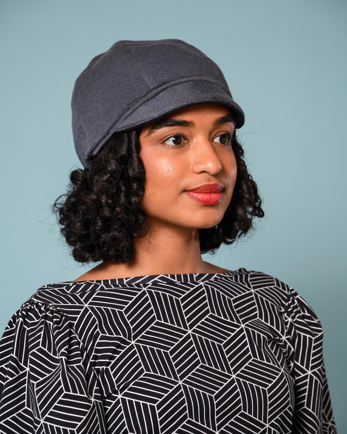 Squasht Reversible Bella Hat in Solid Black Rope Texture Knit (Stretchy!)