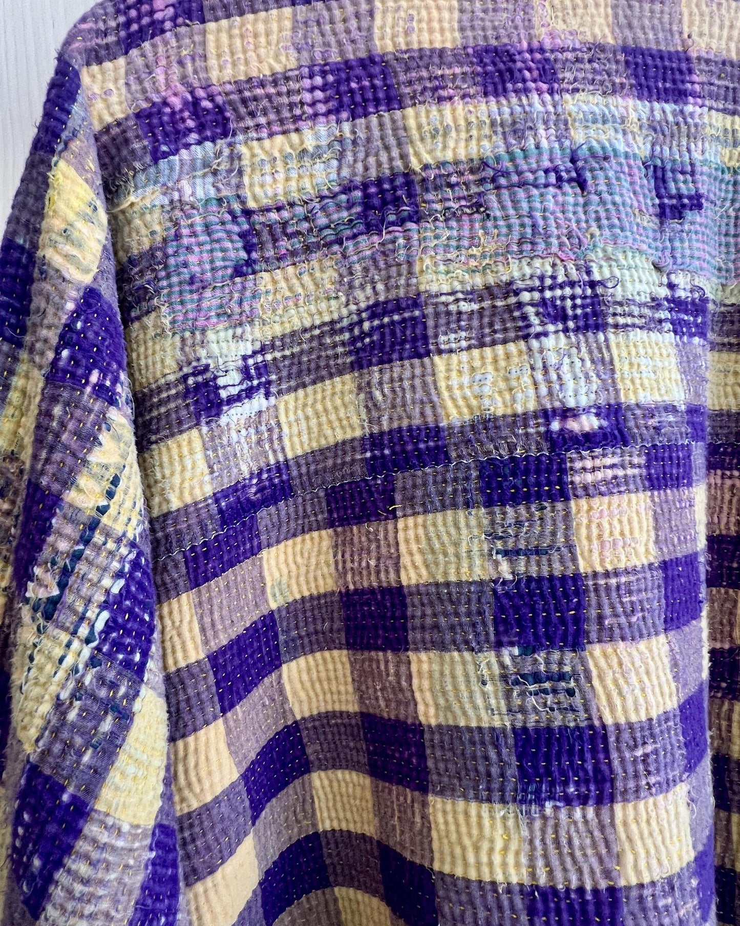 Txtile Charlie Quilted Reversible Patchwork Kantha Jacket in Chanda