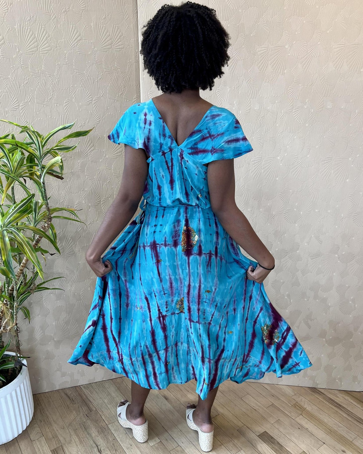 Indie Ella Venus Maxi Dress in Turquoise Dreams Tie Dye - Size S/M