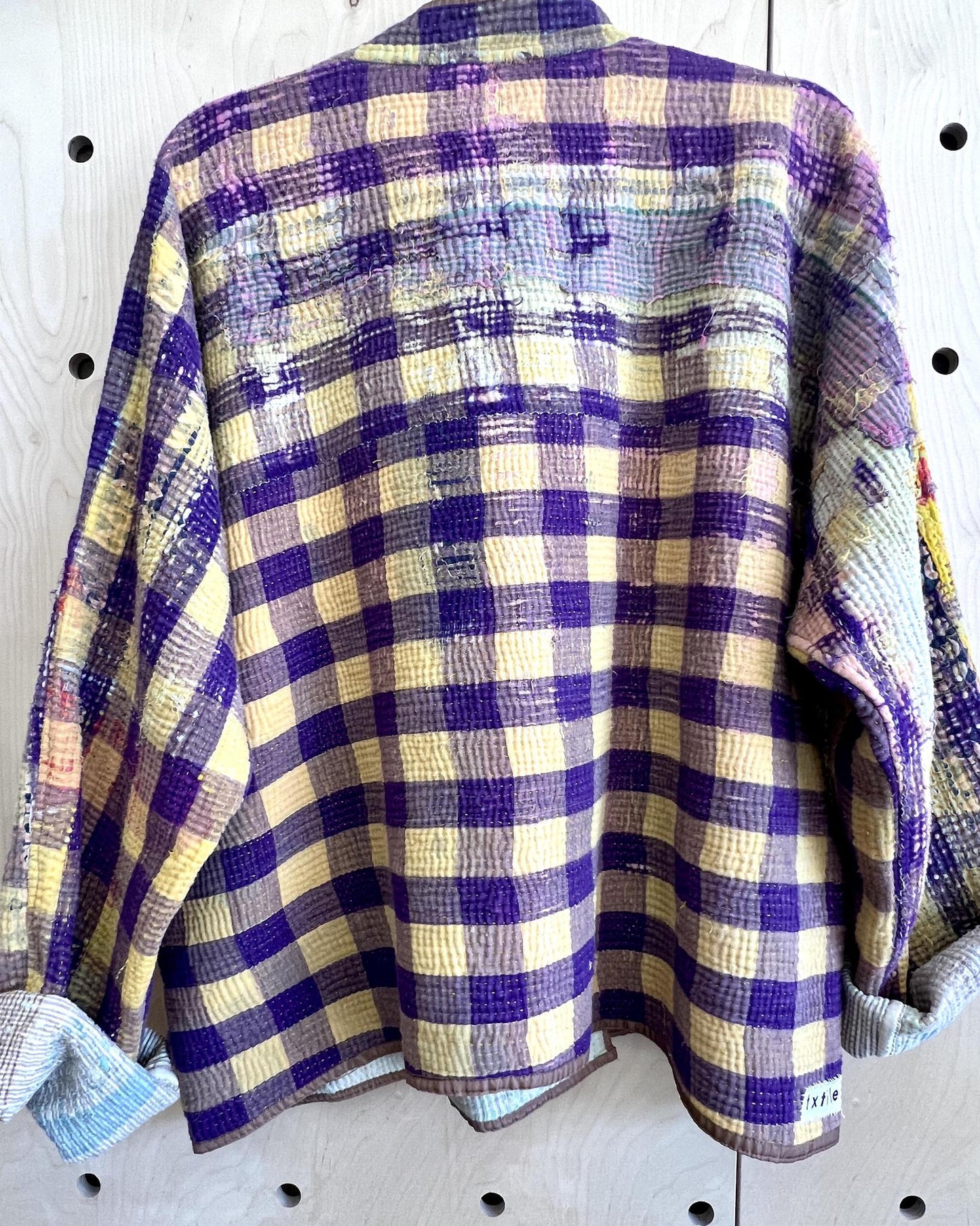 Txtile Charlie Quilted Reversible Patchwork Kantha Jacket in Chanda