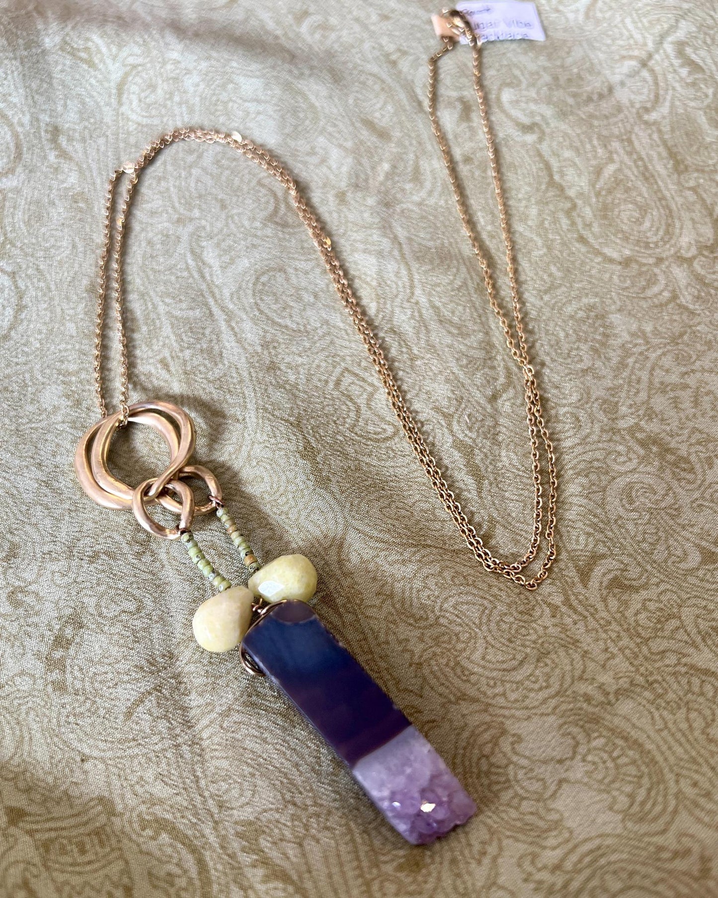 Sugar Vibe Amethyst Chunk Pendant Necklace