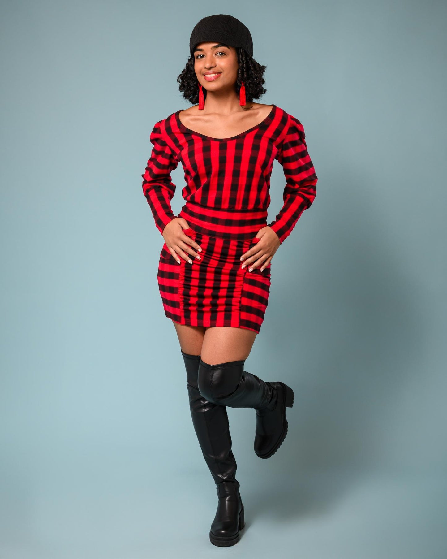 Squasht Debbie Top Red and Black Lumberjack Plaid - SALE