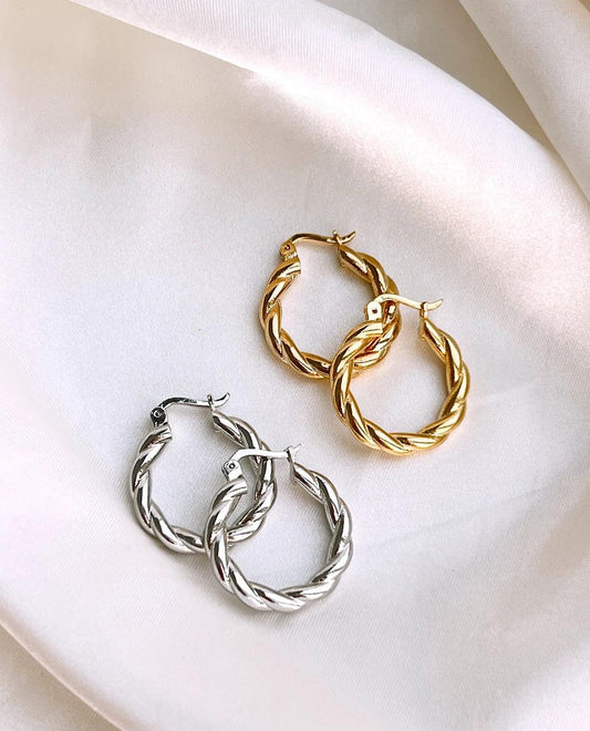 Golden Hour Twist Hoops
