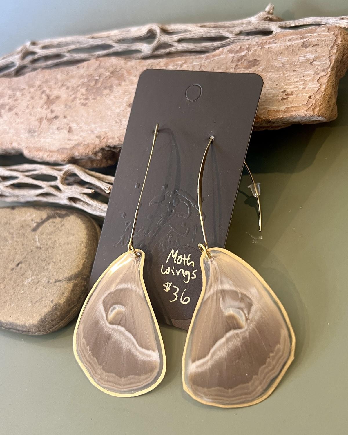 Pajaro Negro Moth Wing Earrings