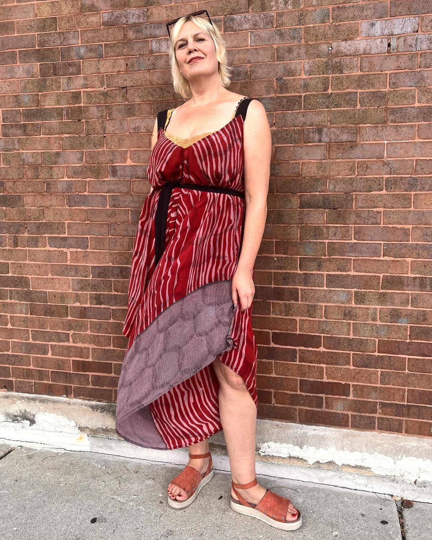 Indie Ella Zatanna Boho Silk Jumpsuit in Crimson Crush