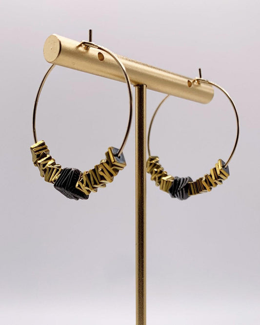 caliLOVESchi 14k Gold Hoops - Gilded Noir