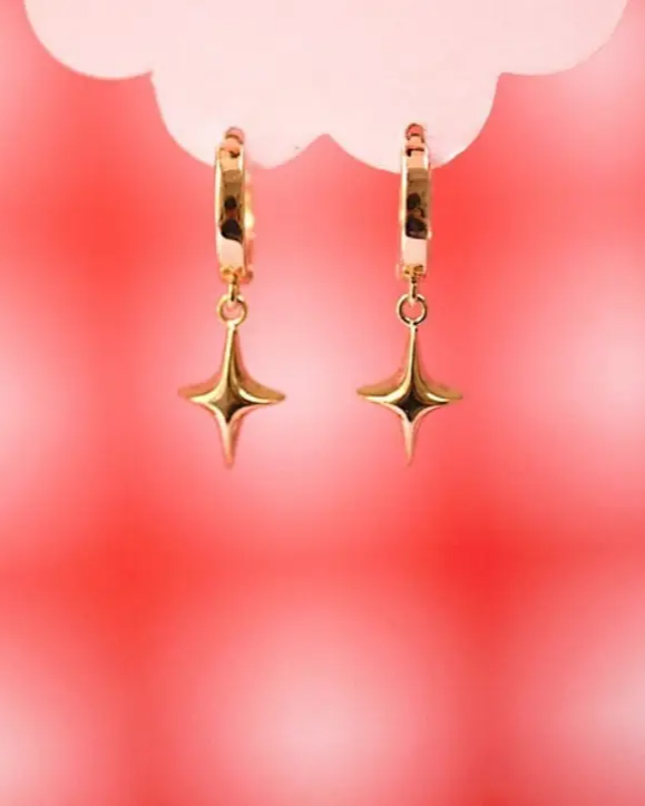 Golden Hour Selene Star Huggie Earrings in Gold & Silver