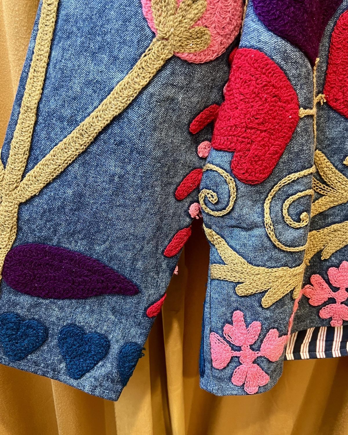 Txtile Fuschia Denim Suzanni Embroidered Jacket