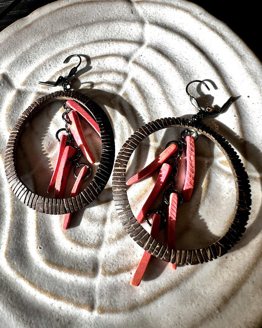 Veronica Riley Martens Coconut Hoops w/ Pink Spikes