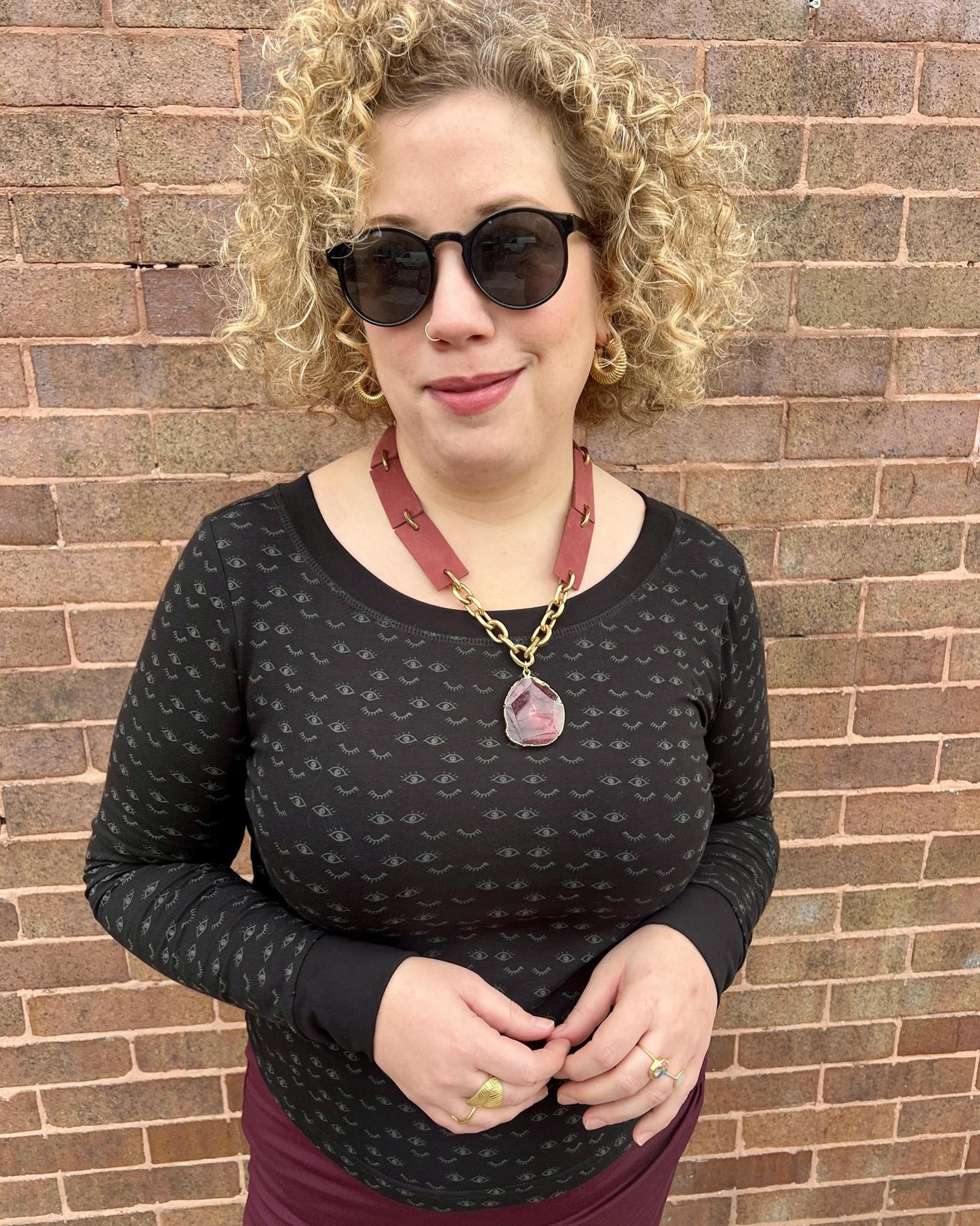 Squasht Long Sleeve Croppish Tee in Dreamy Eyes