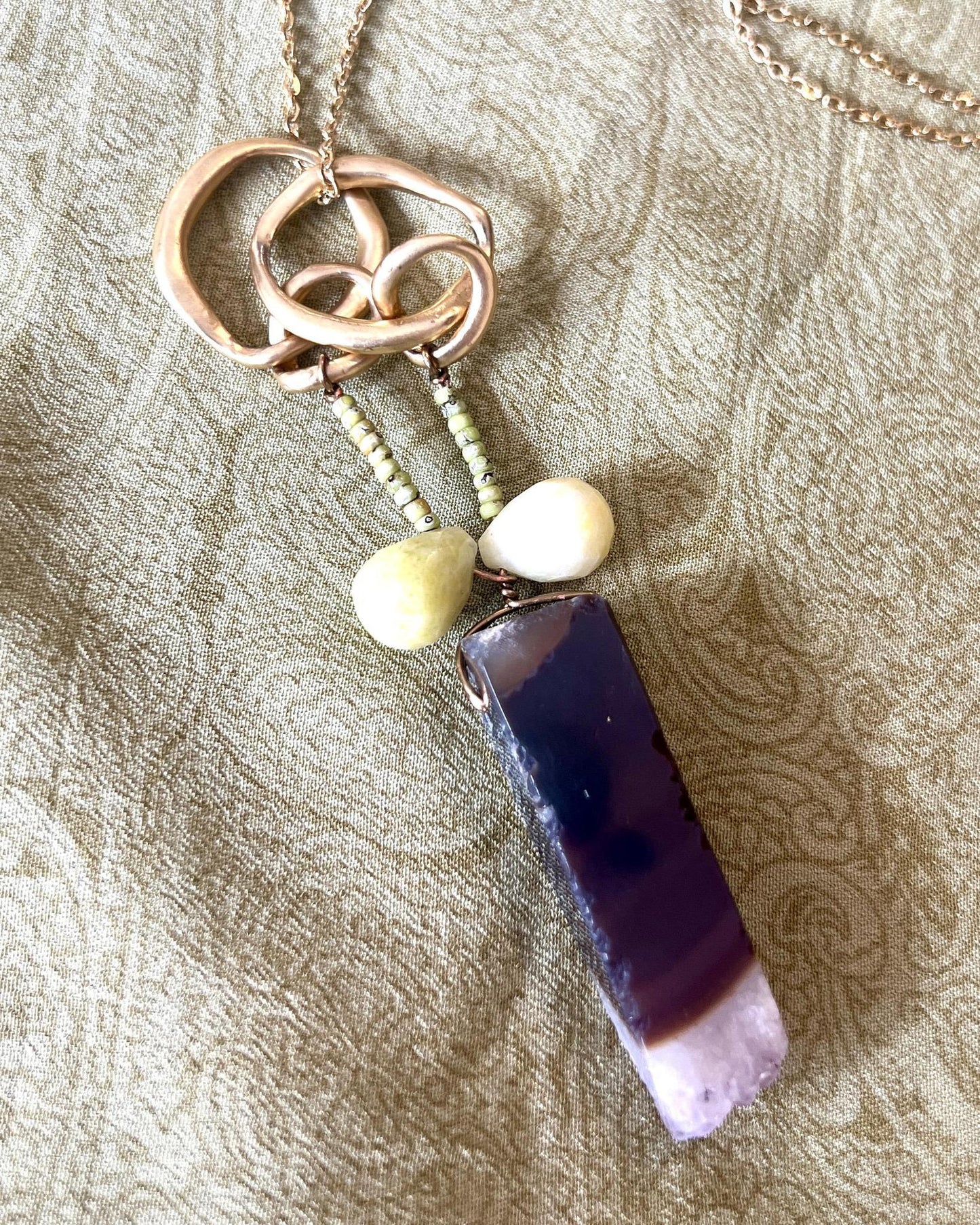 Sugar Vibe Amethyst Chunk Pendant Necklace