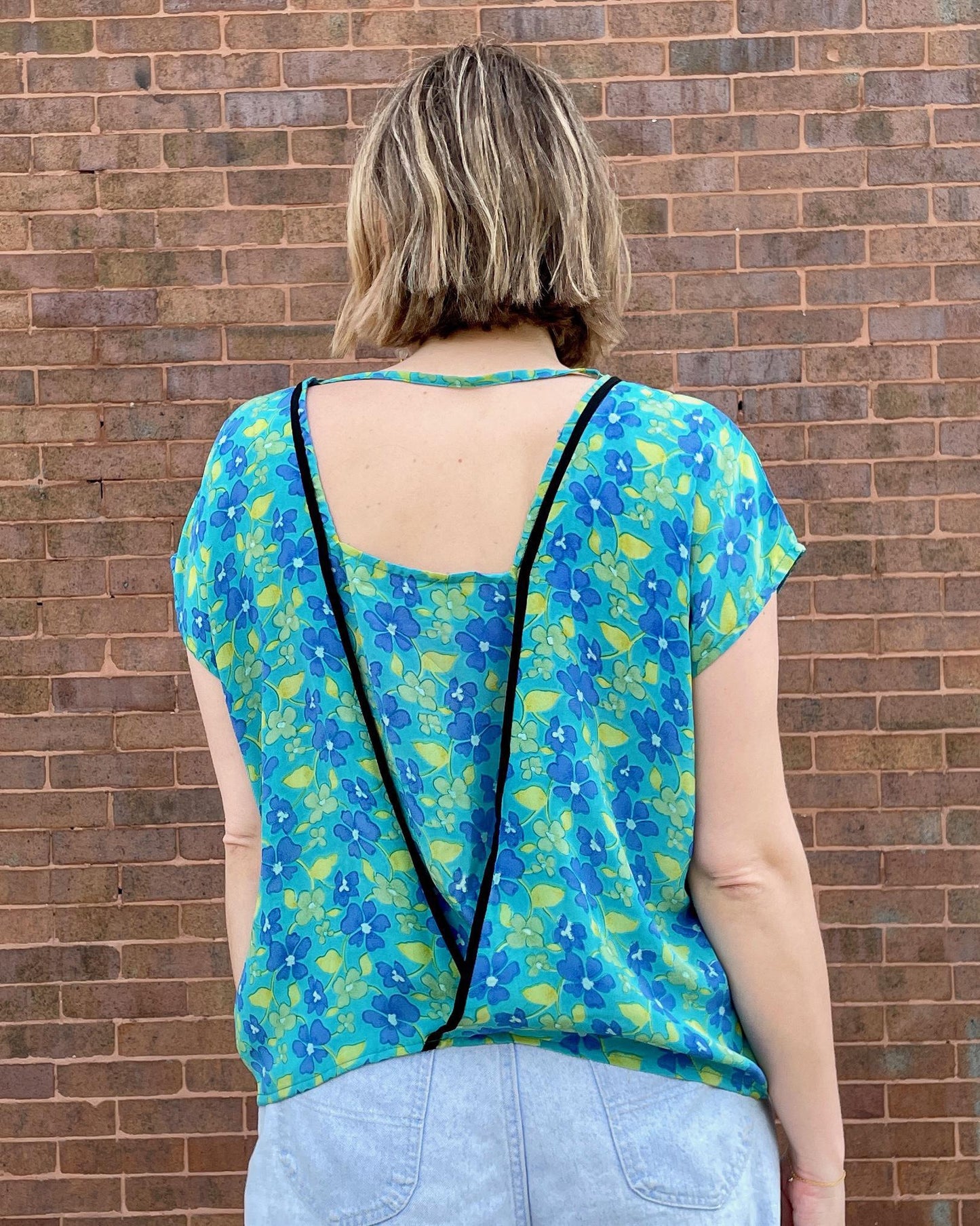 Indie Ella Zahara Reversible Silk Top in Naiad