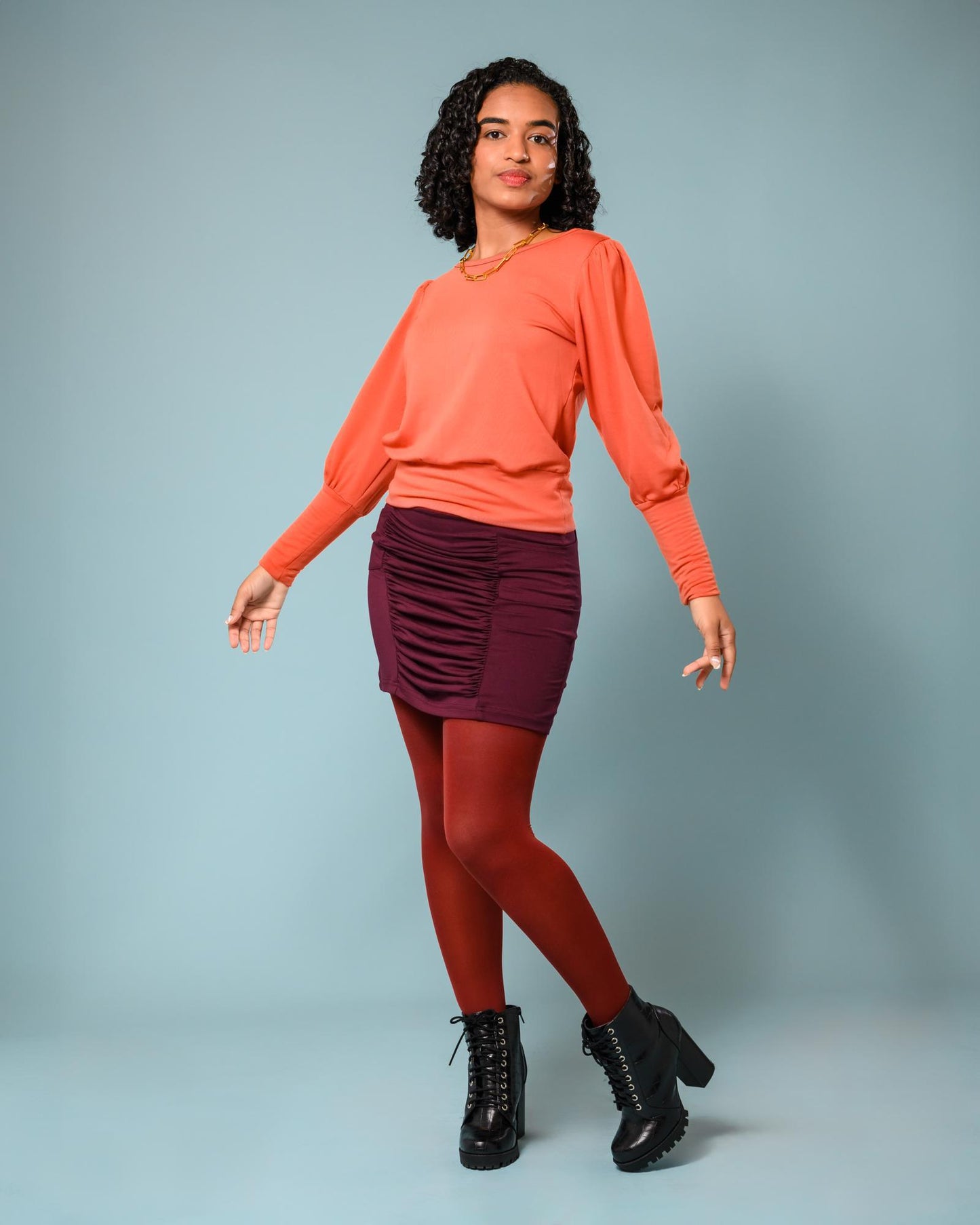 Squasht Violetta Sweater in Pumpkin Orange Fleece