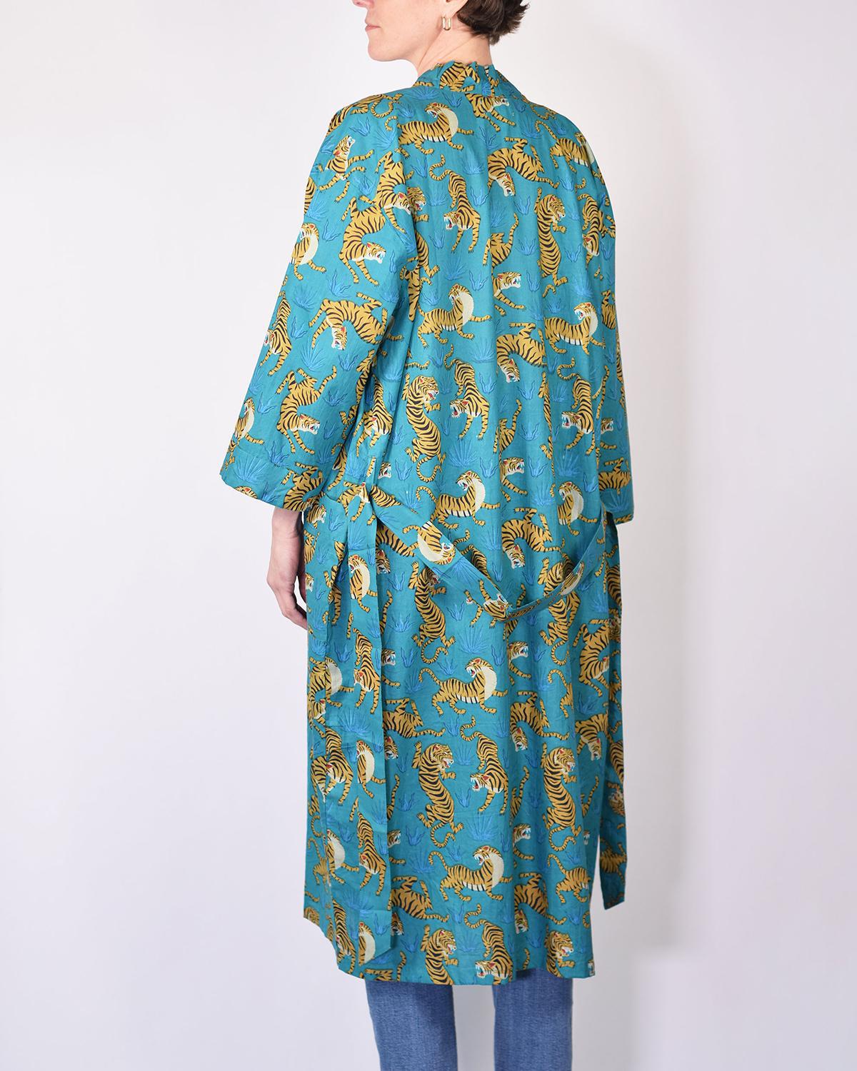 Txtile Lightweight Cotton Robe - Tropic Tiger Print