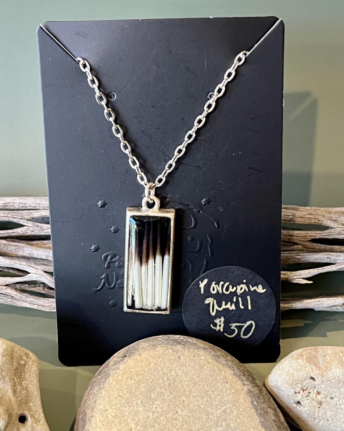 Pajaro Negro Porcupine Quill Necklace
