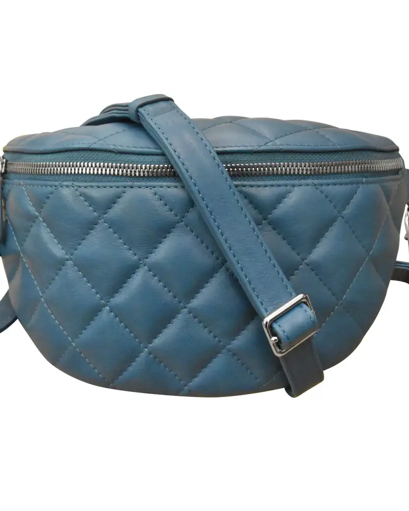 ili Quilted Belt Bag in Jeans Blue