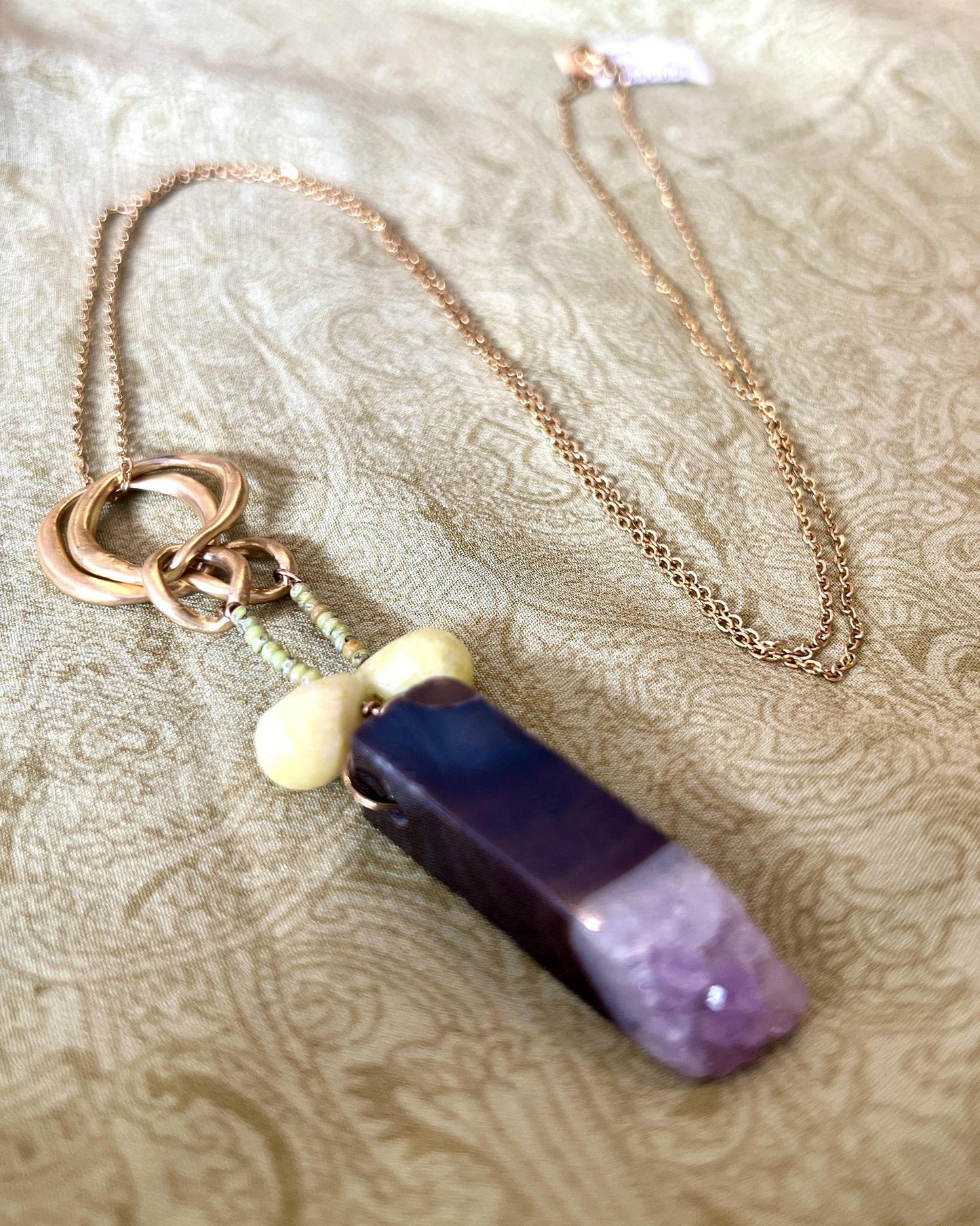 Sugar Vibe Amethyst Chunk Pendant Necklace