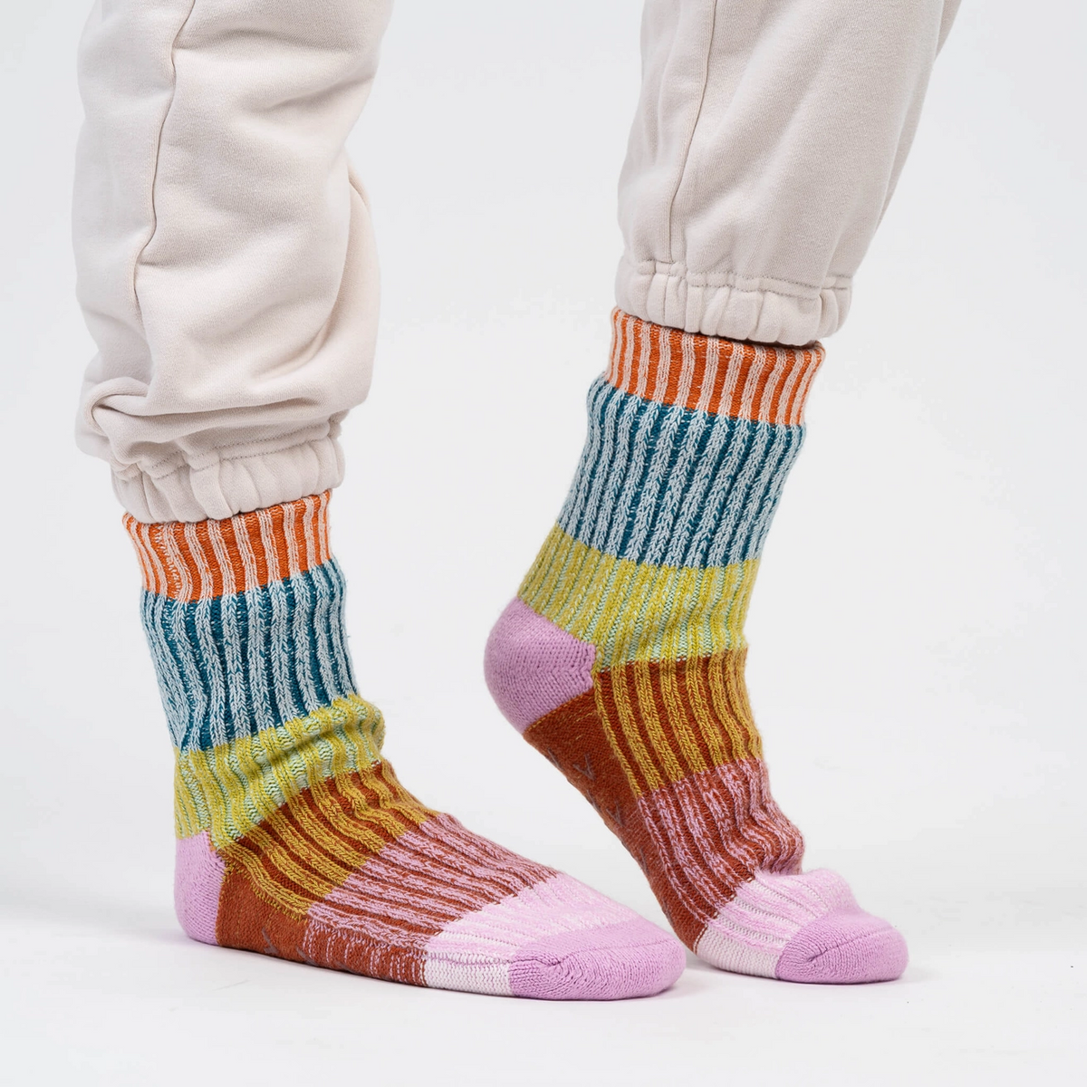 Verloop Mosaic House Socks in Rust Lilac