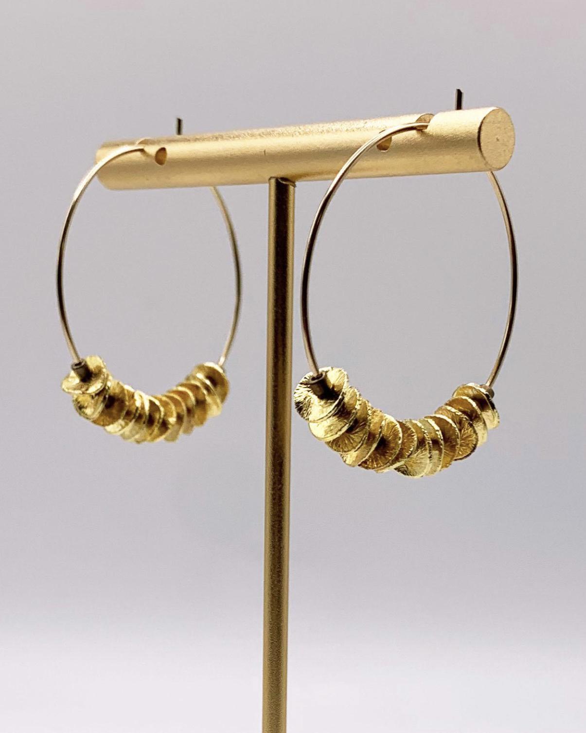 caliLOVESchi 14kt Gold - Golden Wave Hoop Earrings