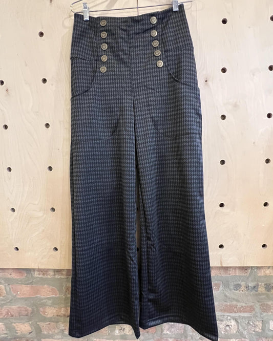 Effie's Heart Francis Pant in Black and Dark Grey Houndstooth