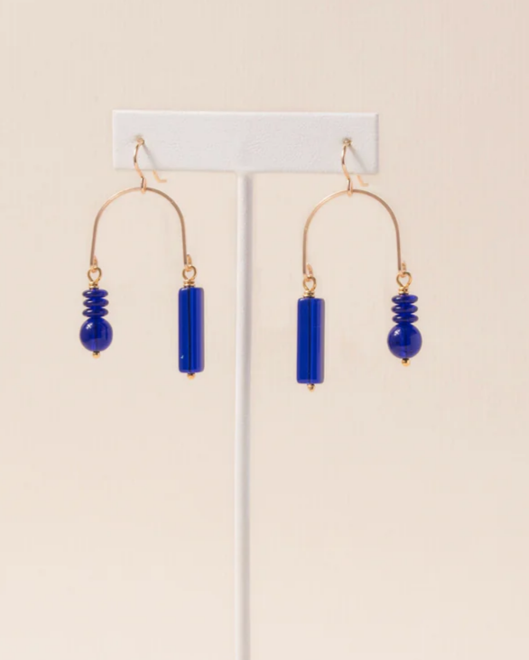 Michelle Starbuck Cobalt Composition Swing Earrings