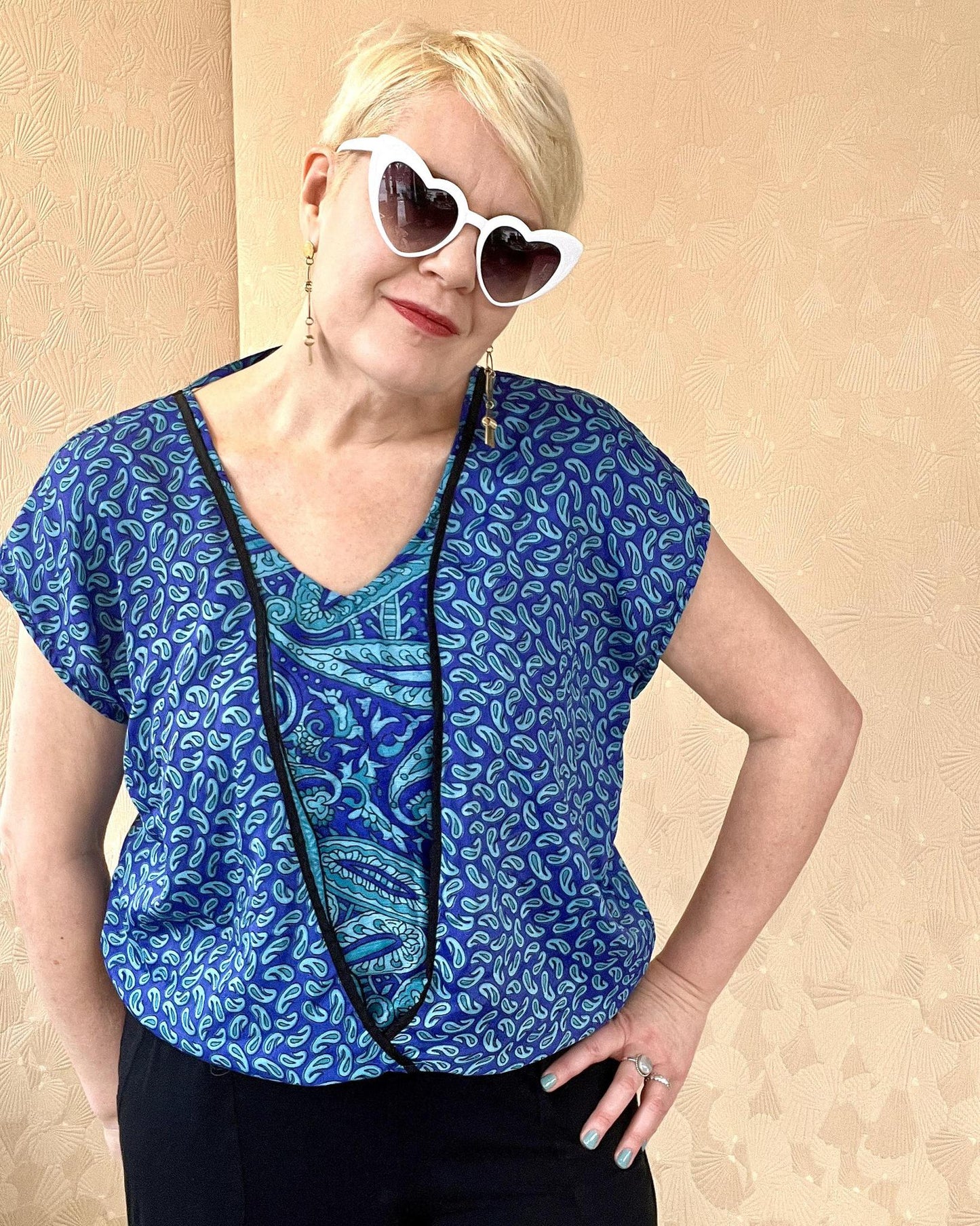 Indie Ella Zahara Reversible Silk Top in Ganga