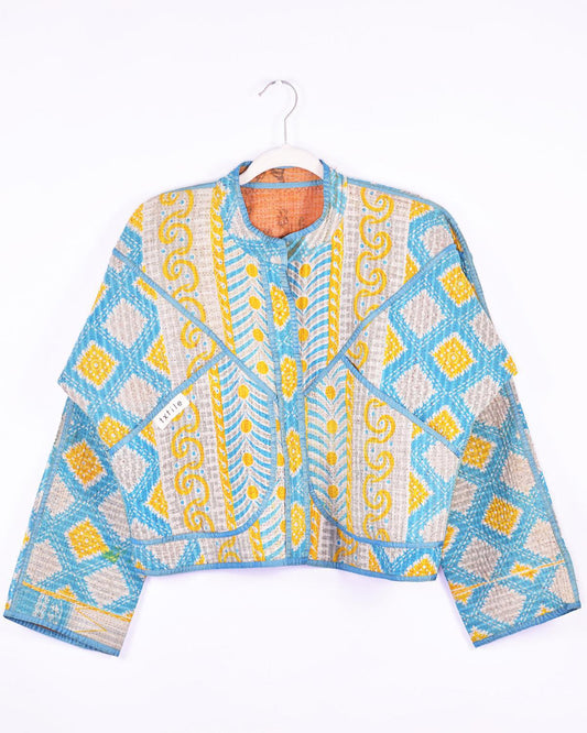 Txtile Sofie Ishani Quilted Reversible Patchwork Kantha Jacket