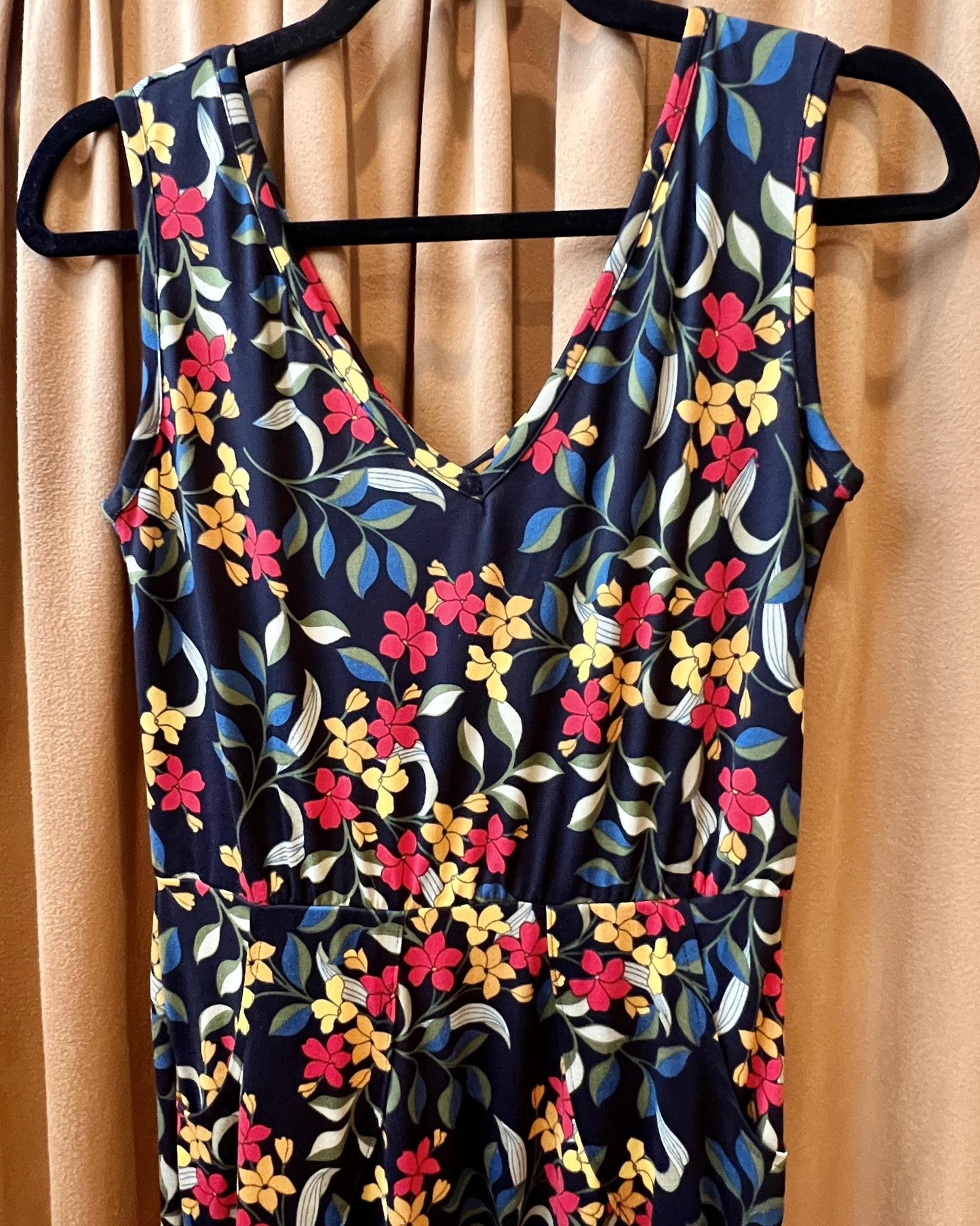 Squasht Maxi Dress Black with Colorful Floral Print