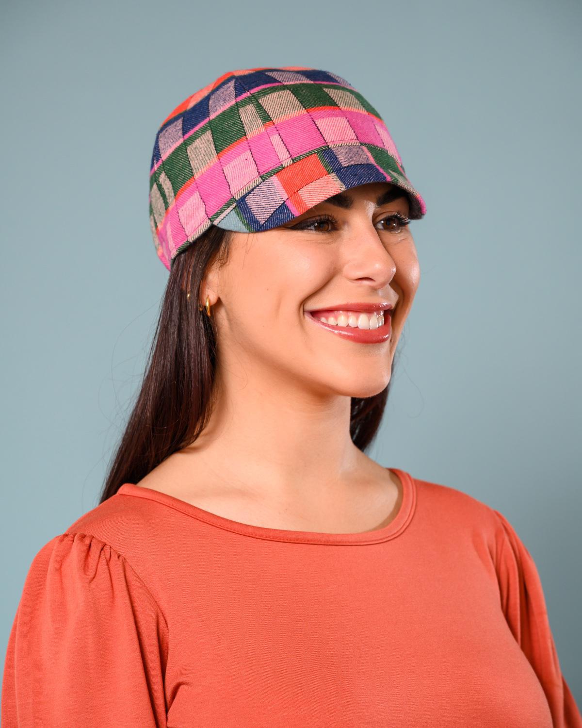 Squasht Reversible Bella Hat in Pink and Green Plaid