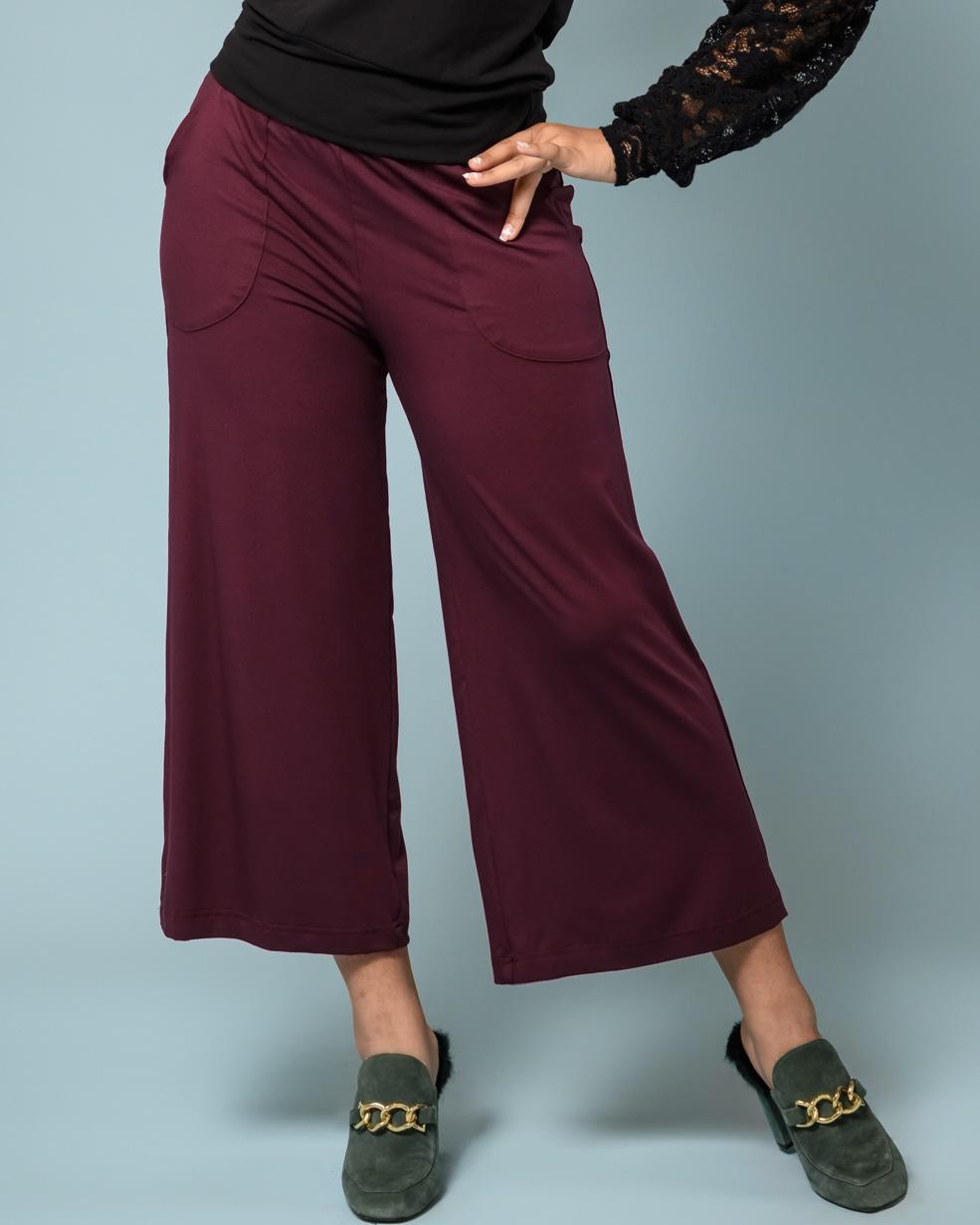 Squasht Wide Leg Pants (Cropped) Merlot