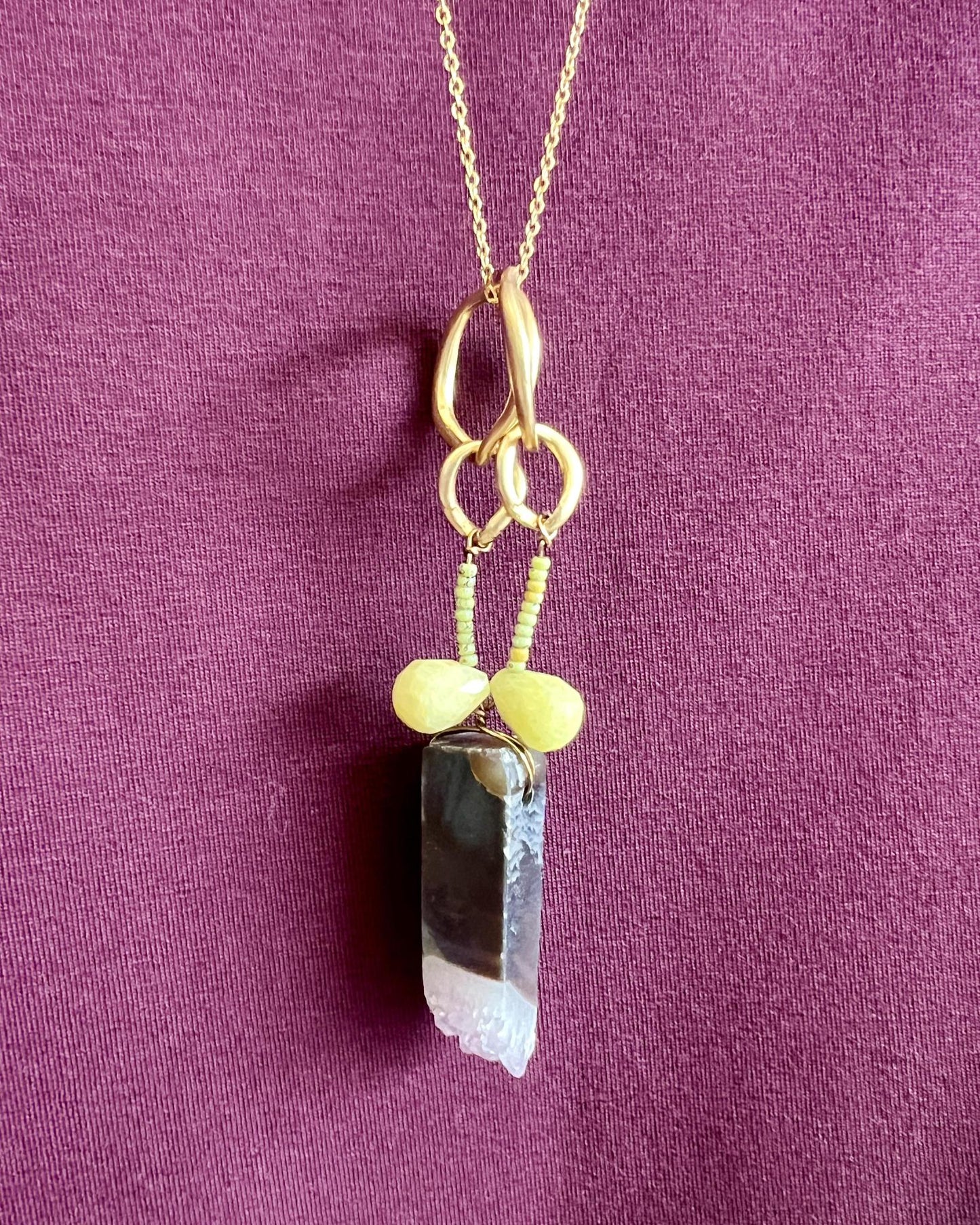 Sugar Vibe Amethyst Chunk Pendant Necklace