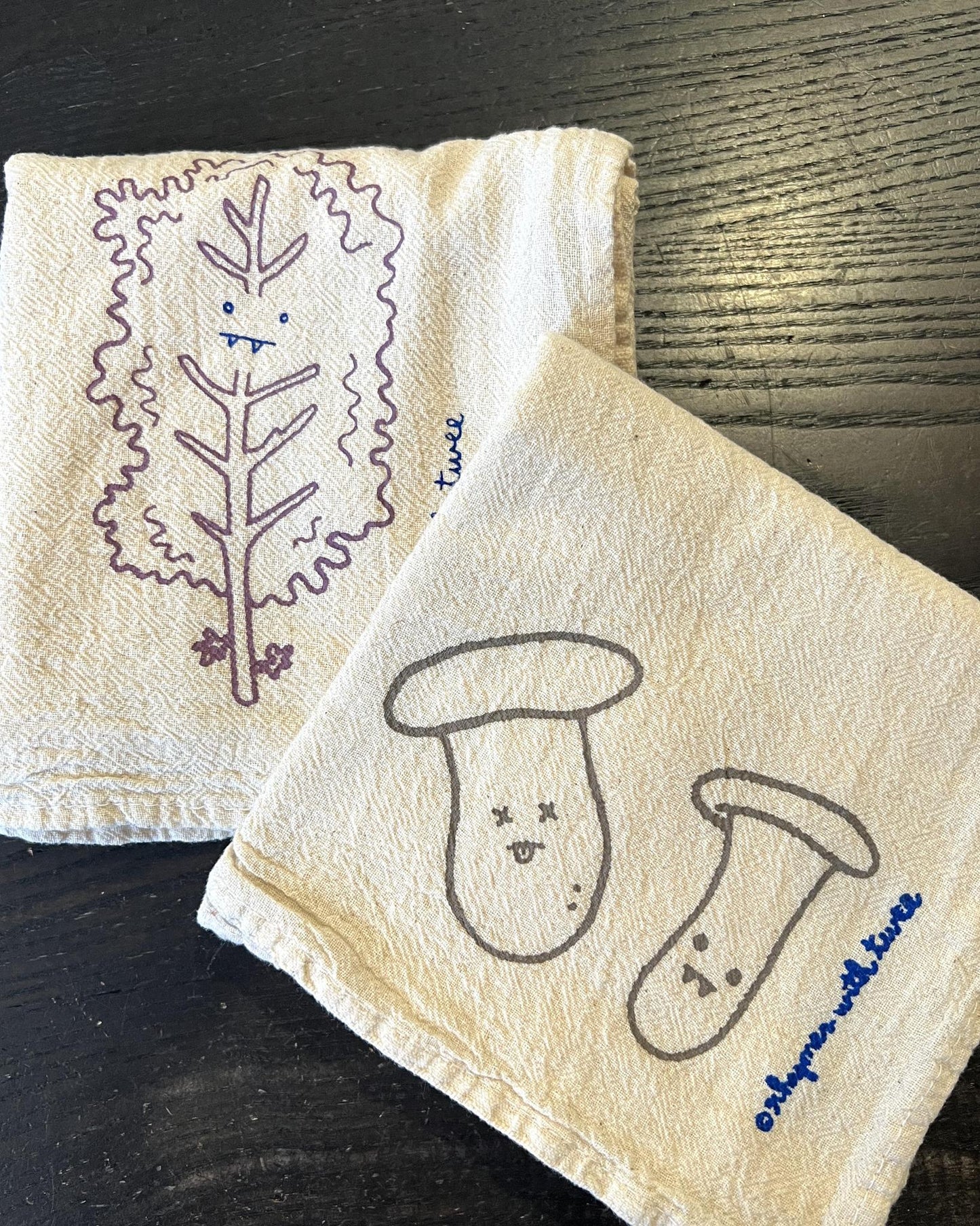 Rhymes With Twee Veggie Tea Towel - Grayson Mushroom