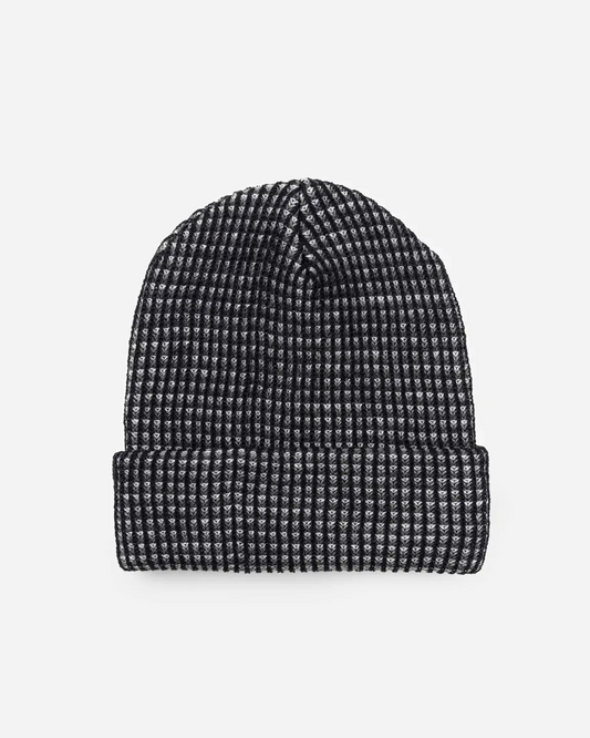 Verloop Simple Grid Rib Knit Beanie Hat in Black