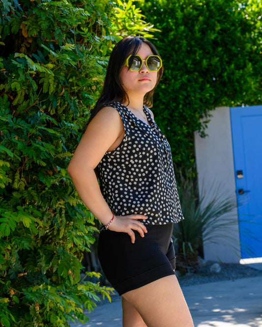 Squasht Short Shorts in Solid Black Jersey Knit