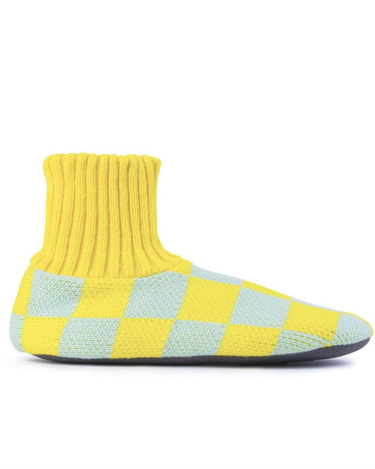 Verloop Checkerboard Sock Slipper Jade Yellow