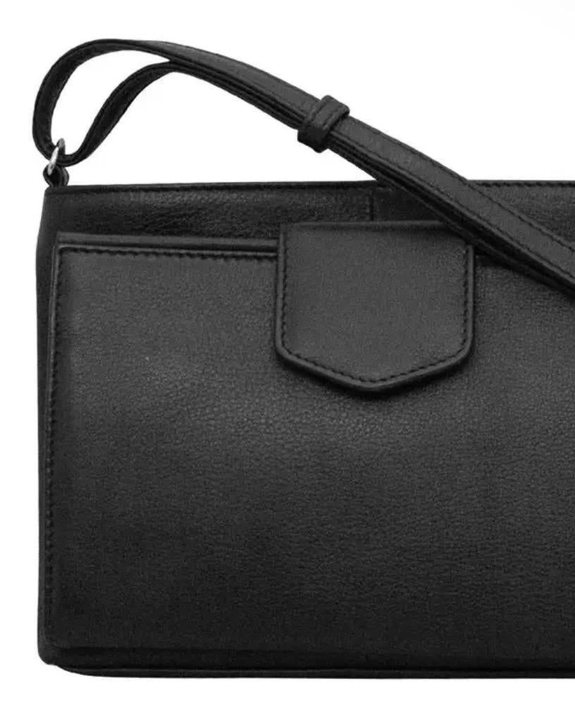 ili Leather Medium Organizer Crossbody in Black