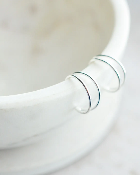 Sosie Design Sterling Silver Double Half Hoop Studs