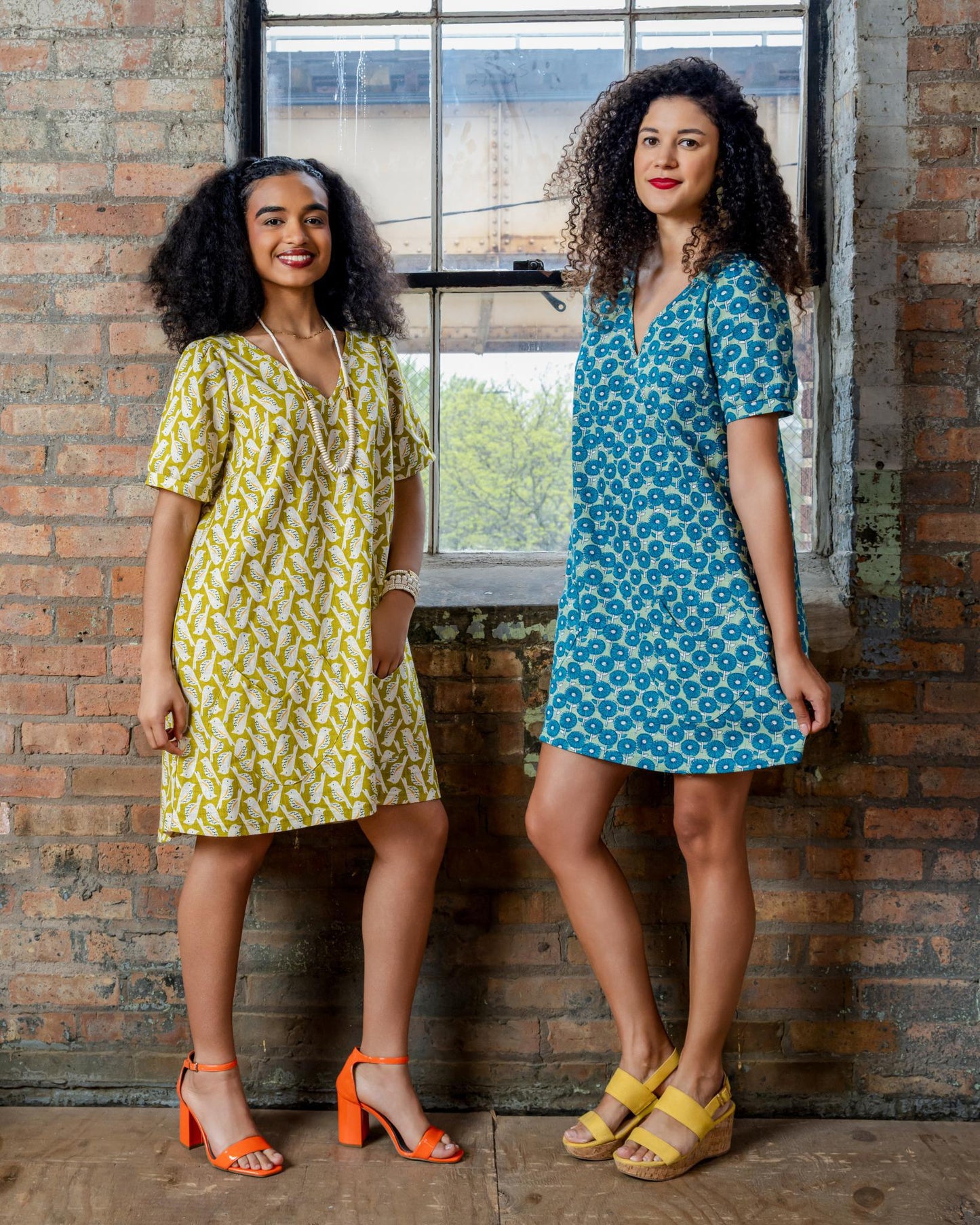 Squasht Winifred Dress Caribbean Turquoise Cotton Poplin Flower Print 🌼