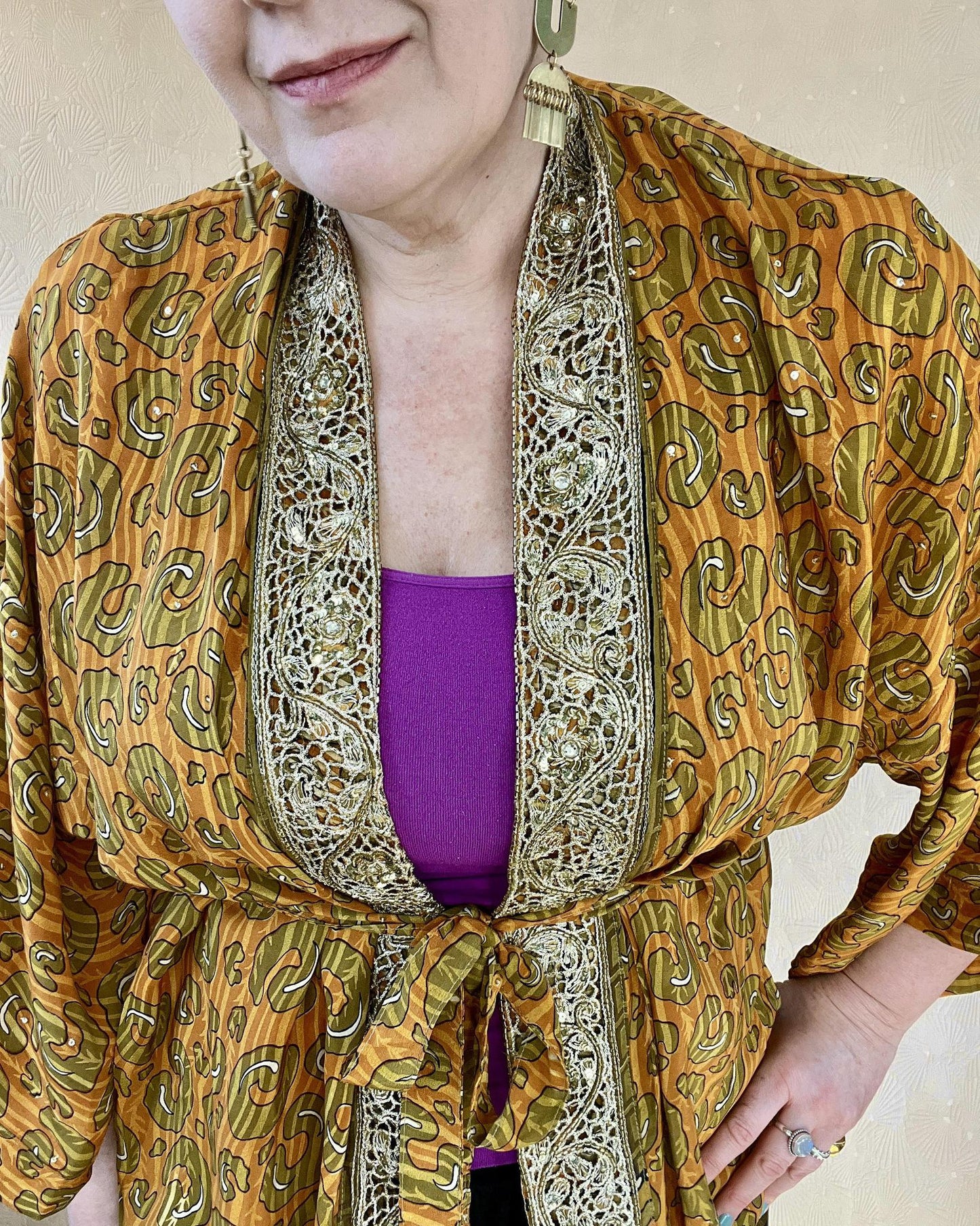 Indie Ella Ashoka Silk Robe in Queen Jaguar