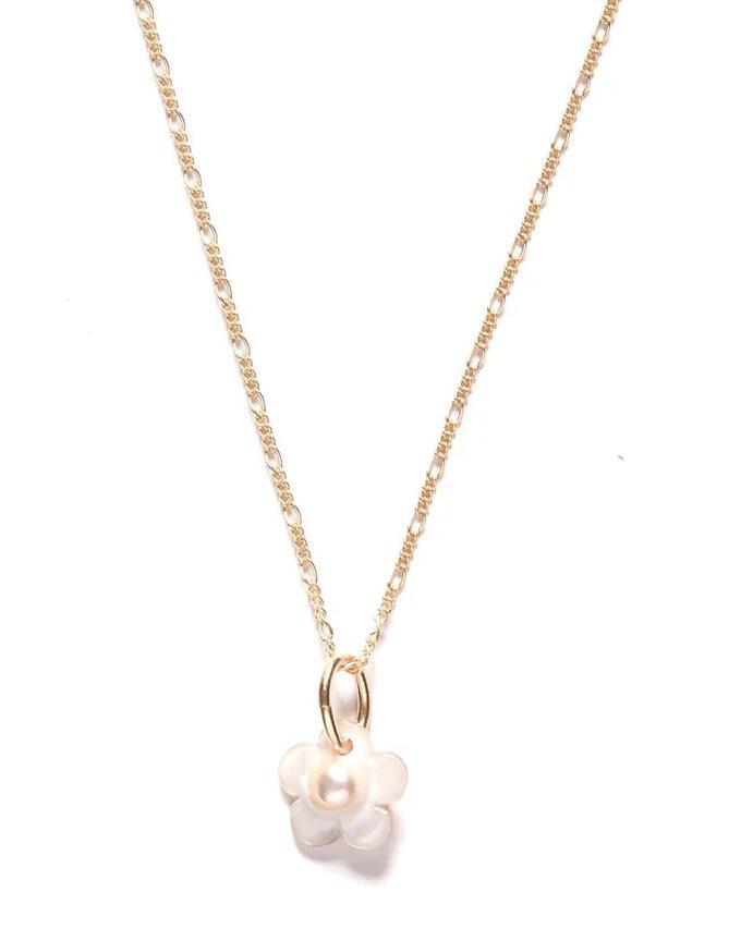 Michelle Starbuck Freshwater Pearl Flower Charm Necklace With 14kt Gold Filled Chain