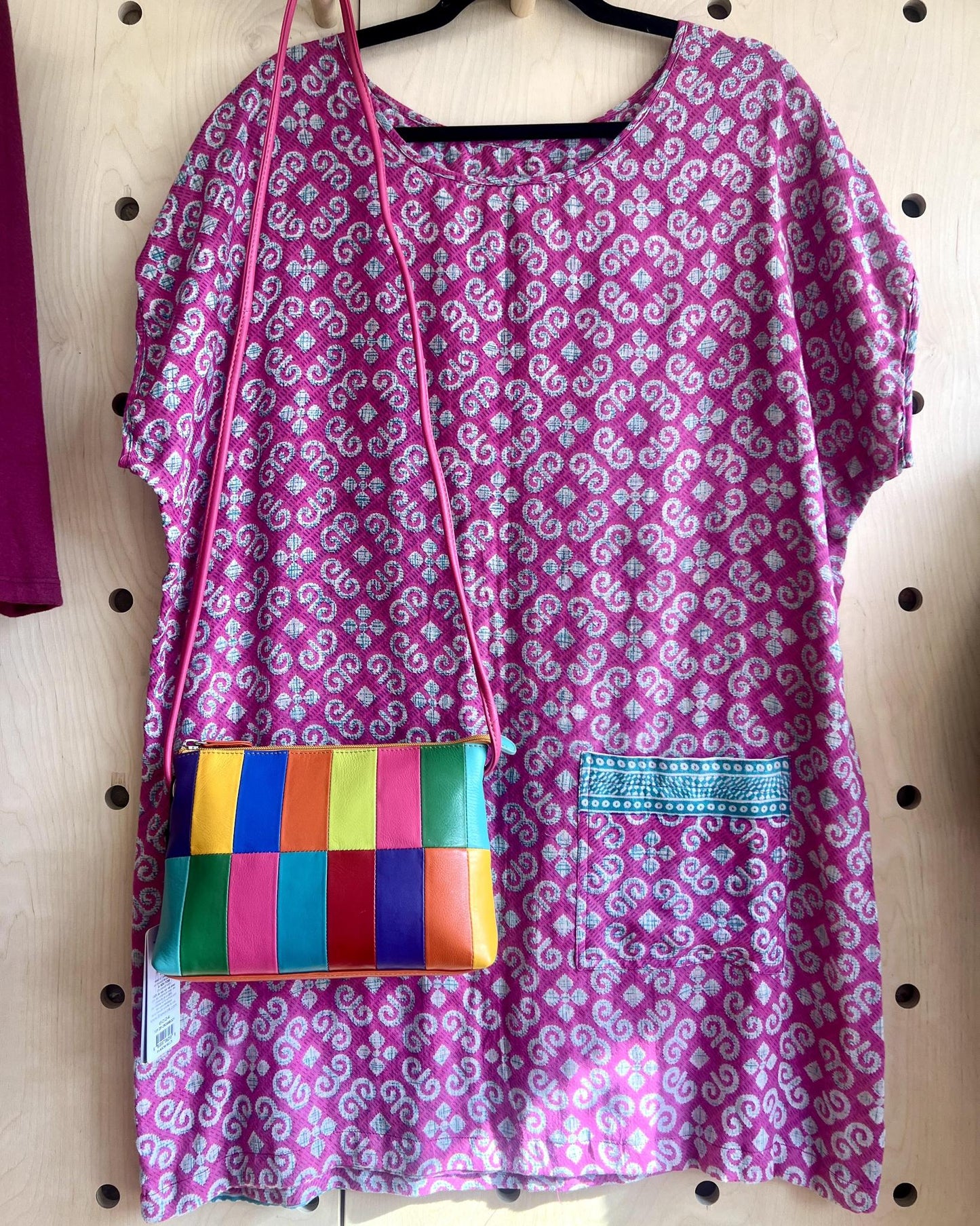 ili Leather Dolce Linea Colorful Patchwork Crossbody Bag