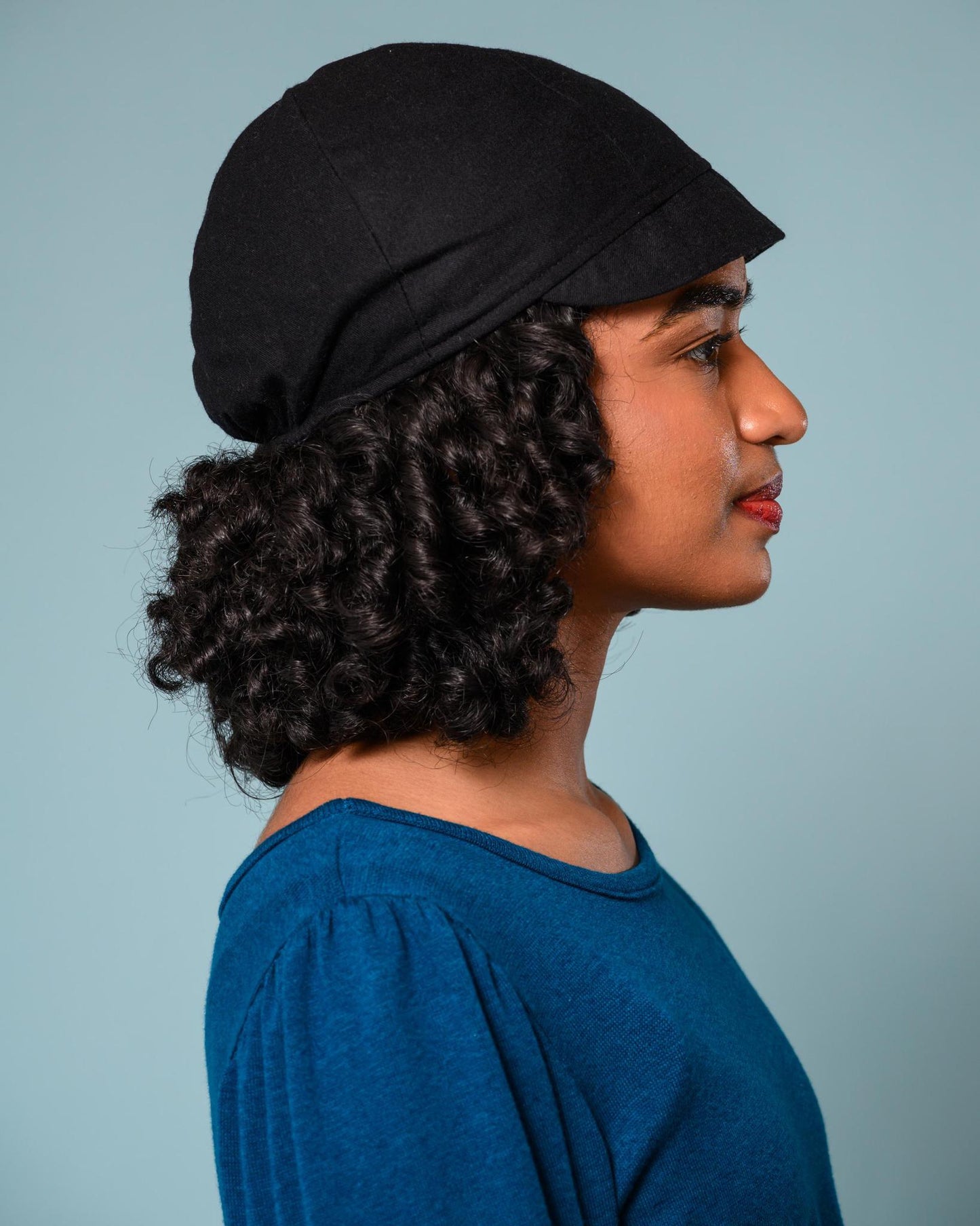 Squasht Reversible Bella Hat in Solid Black Wool Felt