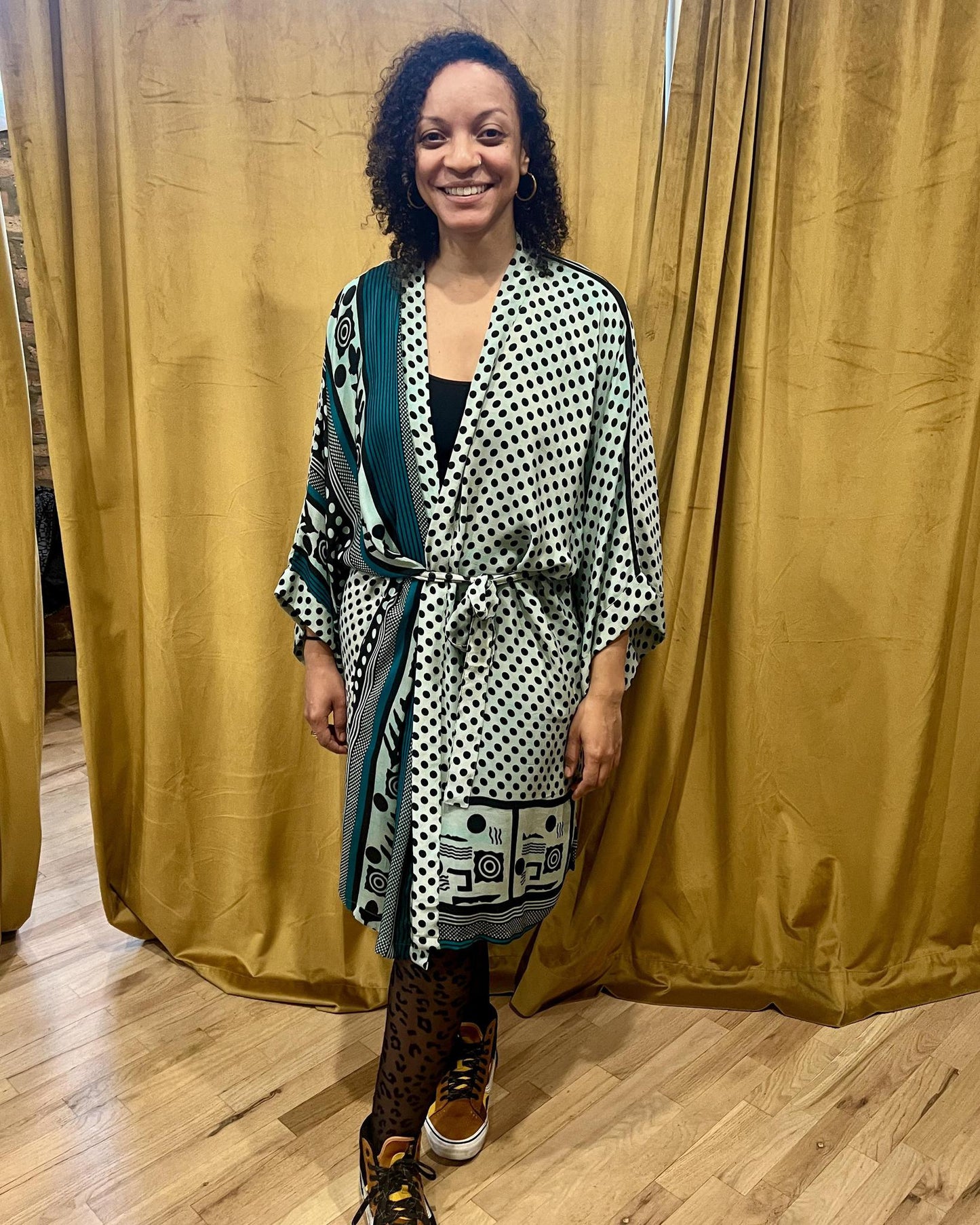 Indie Ella Kimono Silk Duster in Tomoe Gozen