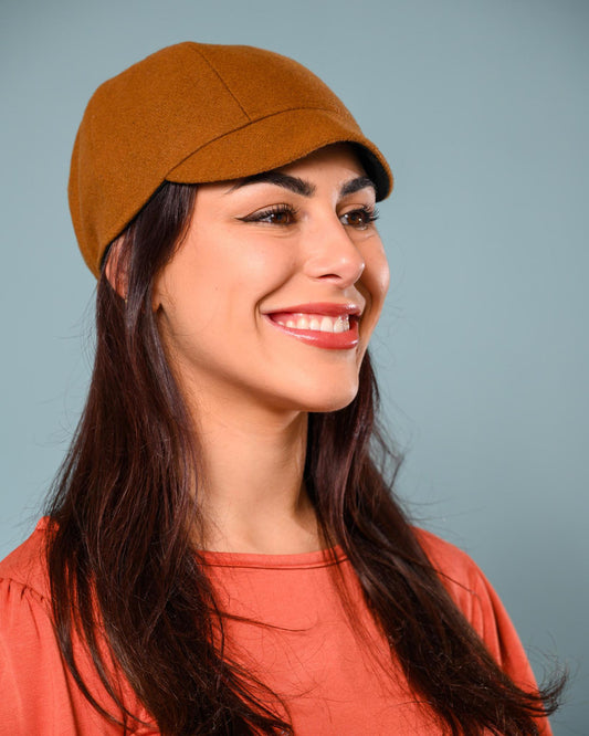 Squasht Reversible Bella Hat in Camel Wool Felt