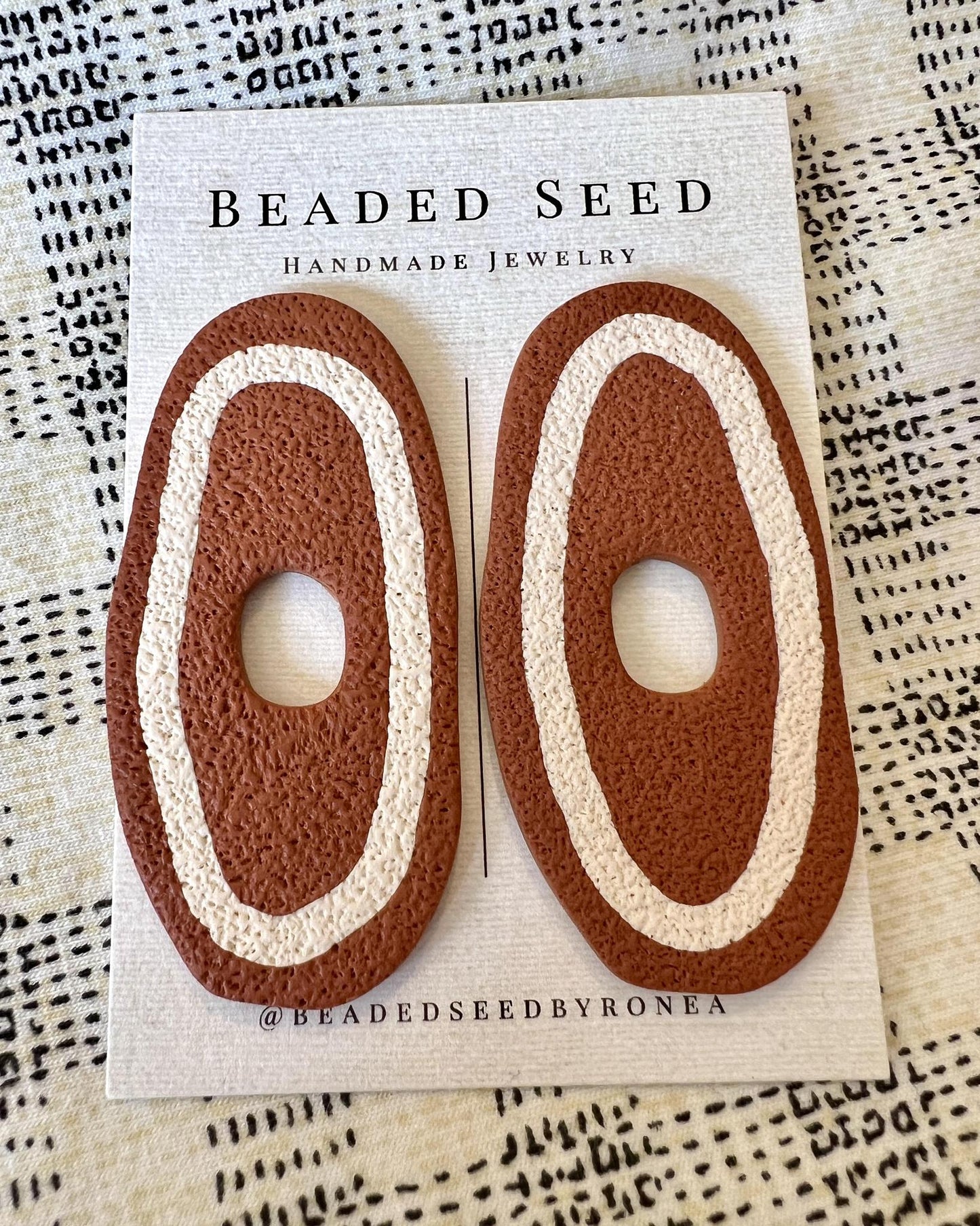 Beaded Seed by Ronea Bruce Earrings in Terracotta