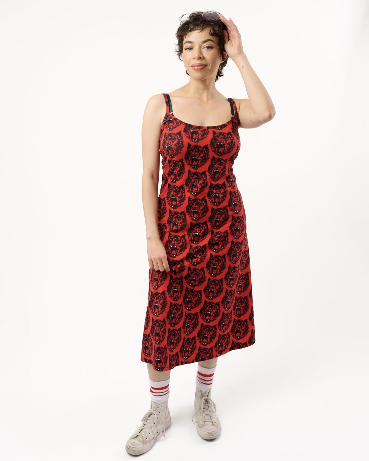 Nooworks Spaghetti Slip Dress in Wolverine