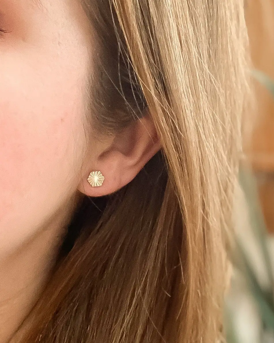 Michelle Starbuck Tiny Starburst Hexagon Studs