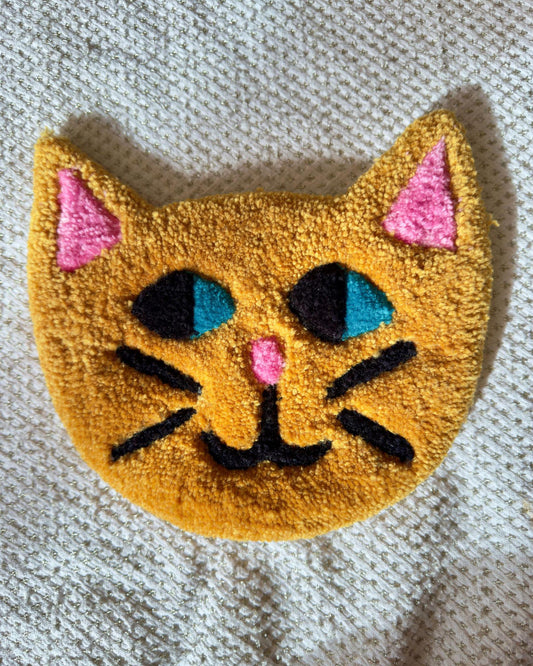 Hi Cutie Cat Wall Hanging  in Orange