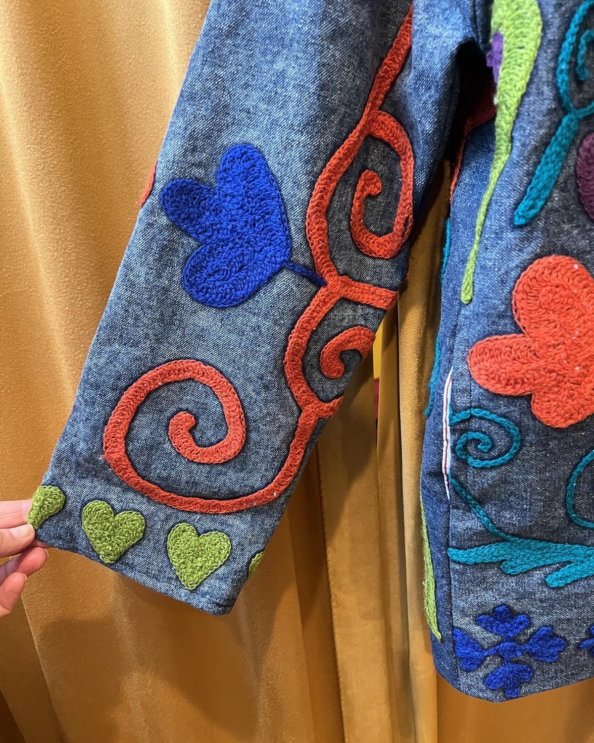 Txtile Lime Denim Suzanni Embroidered Jacket
