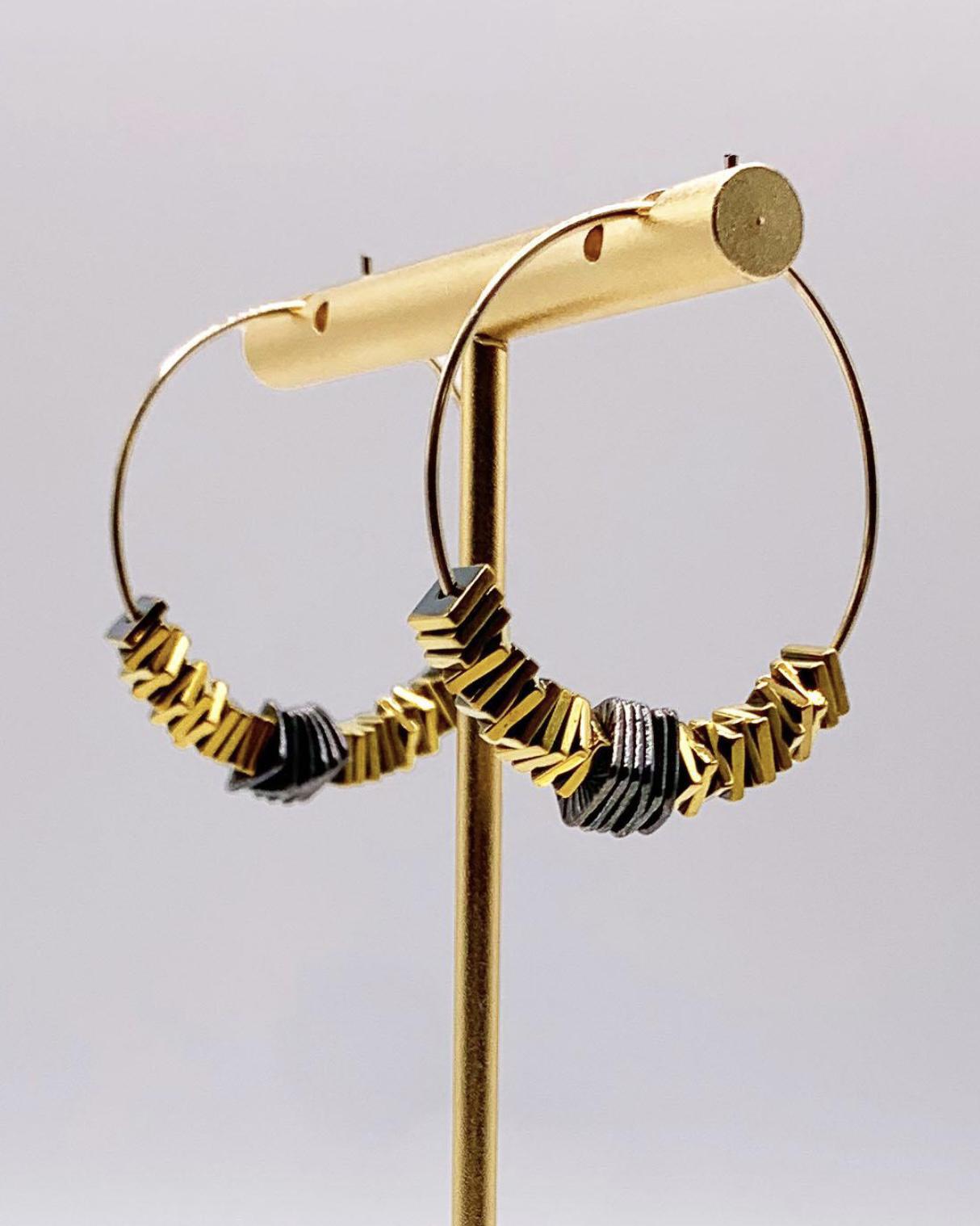 caliLOVESchi 14k Gold Hoops - Gilded Noir
